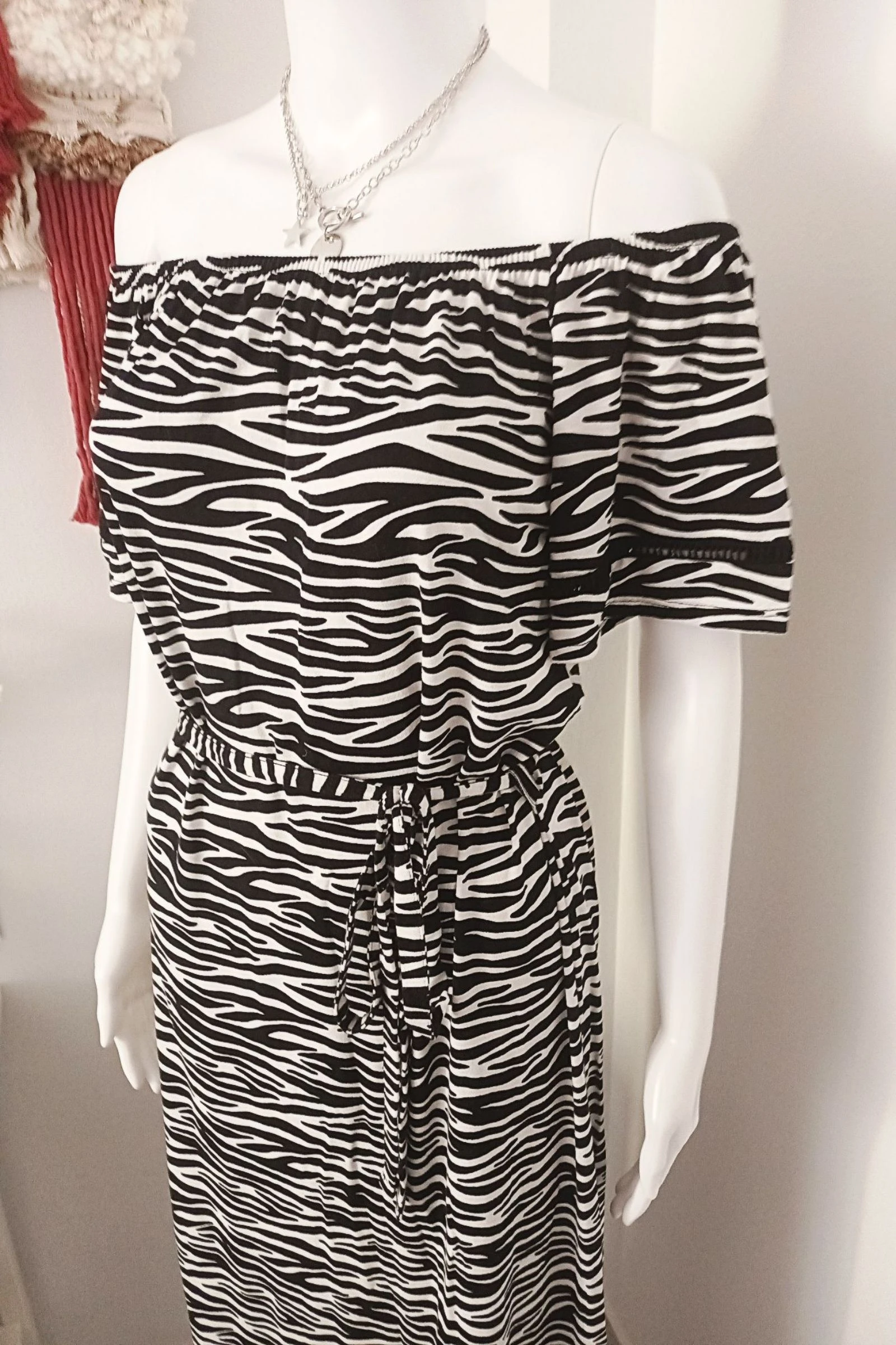 George zebra lange jurk, schouderloze T.S. – photo 3